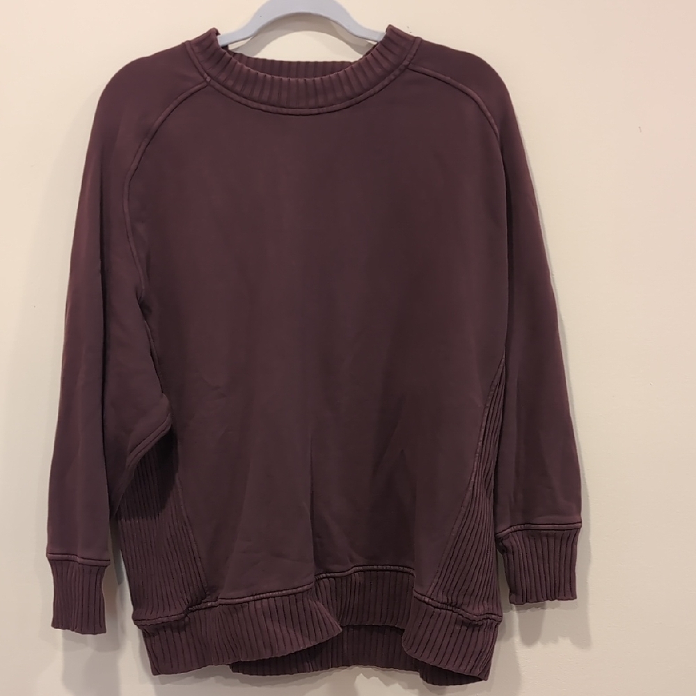 Aerie Purple Crew Neck Sweater Classic Cotton Blend